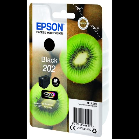 Epson Kiwi 202 tintes kārtridžs 1 pcs Oriģināls Standarta produktivitāte Melns