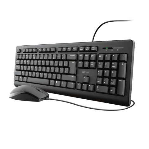 Trust Primo tastatūra Pele iekļauta Birojs USB Vācu Melns