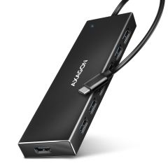 Axagon HUE-F7C 7x USB 3.2 Gen 1 ALU FLAT hub micro power IN 30cm USB-C USB 3.2…