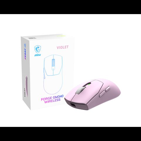 MSI Forge Gm340 Wireless Violet pele Speļu Abām rokām RF bezvadu sakari + Bl…