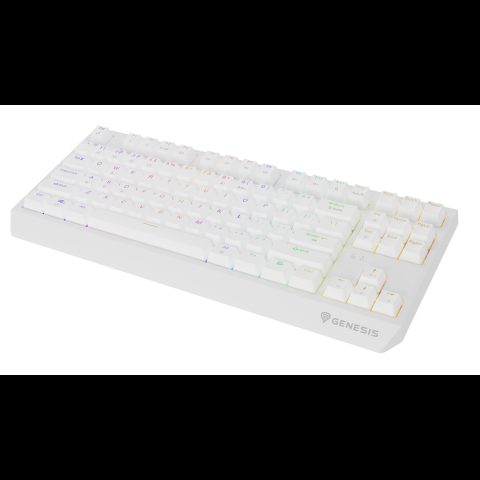 Genesis Thor 230 TKL White Wireless Outemu Red tastatūra Speļu USB + RF Wireless…
