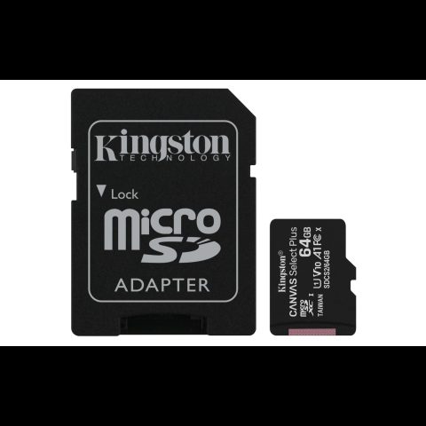 Kingston Technology Canvas Select Plus 64 GB MicroSDXC UHS-I Klases 10