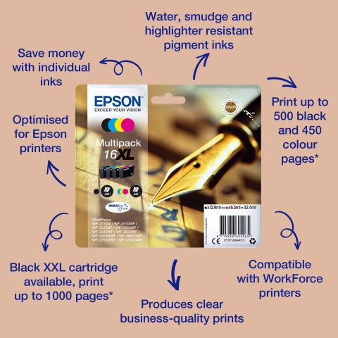 Epson Pen and crossword Singlepack Black 16XL DURABrite Ultra Ink