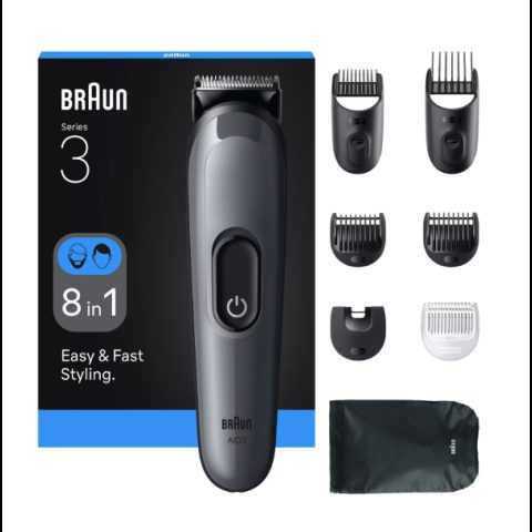 Braun AIO3540 bārdas/matu trimmeris Melns