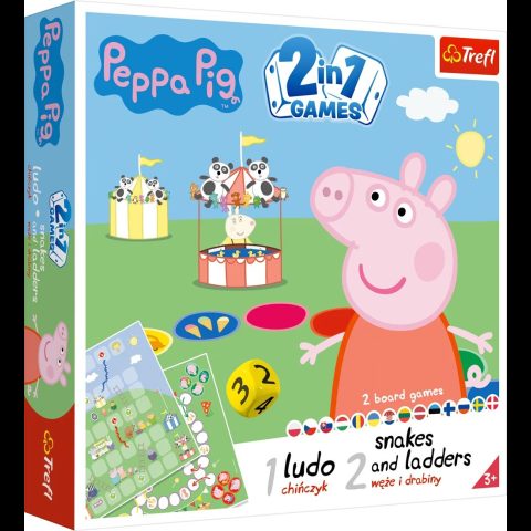 Trefl Peppa Pig 2 in 1 Ludo & Snakes and Ladders Galda spēle Ģimene