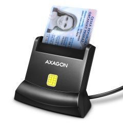Axagon Universal desktop USB contact Smart/ID card reader with long USB-A cable…