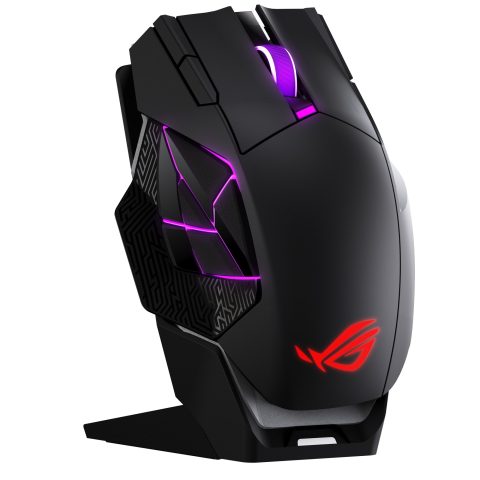 Asus ROG Spatha X 65K pele Speļu Labā roka RF Wireless + Bluetooth + USB Type…
