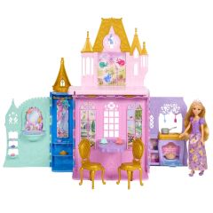 Mattel Disney Princess Rapunzel Doll and Close & Carry Castle Playset with 5 Pl…