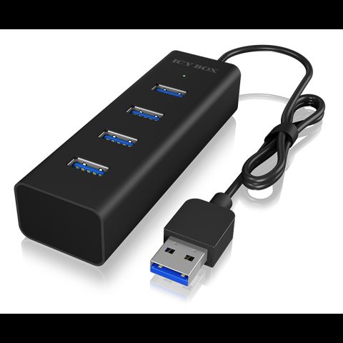 Icy Box IB-HUB1409-U3 USB 3.2 Gen 1 (3.1 Gen 1) Type-A 5000 Mbit/s Melns