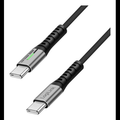 LogiLink CU0432 USB kabelis USB 3.2 Gen 2x2 1 m USB C 20 Gbit/s 100 W Melns