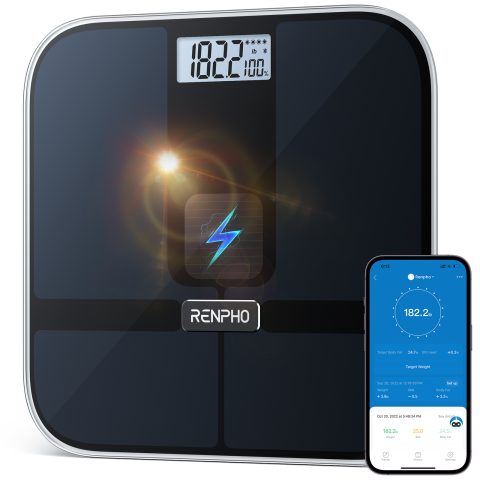 Renpho Elis Solar 2 Kvadrāts Melns Elektroniskie personiskie svari