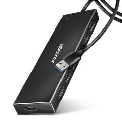 Axagon HUE-F7A 7x USB 3.2 Gen 1 ALU FLAT hub micro power IN 1m USB-A USB 3.2 Ge…