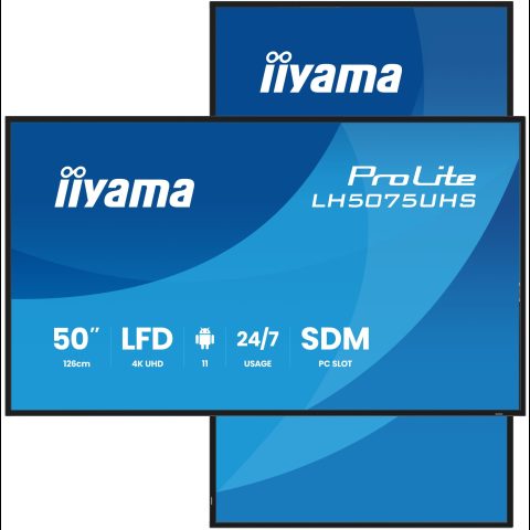 Iiyama LH5075UHS-B2AG ceļrāžu displejs Plakans digitālā displeja panelis 125
