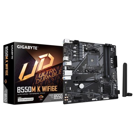 Gigabyte B550M K WIFI6E AMD B550 Ligzda AM4 mikro ATX