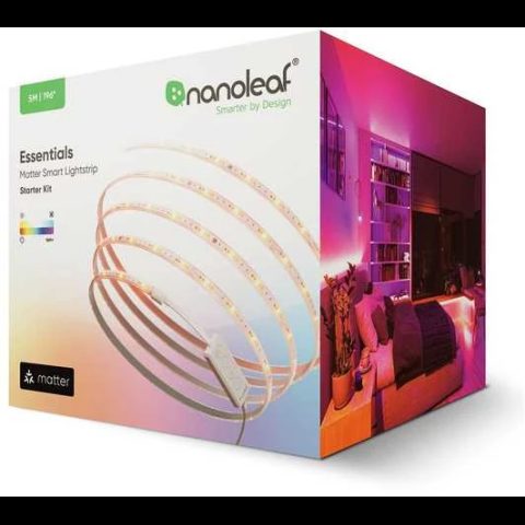 Nanoleaf „Essentials Matter“ išmanioji adresuojama daugiaspalvė HD šviesos juosta, 5 m, 300 LED