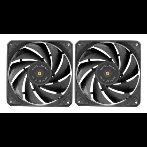 Mars Gaming MF-NCLX2 Datora korpusam Ventilators 12 cm Melns 2 pcs
