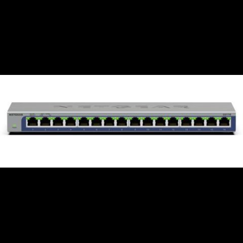 Netgear GS116 Nepārvaldīts L2 Gigabit Ethernet (10/100/1000) Melns