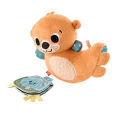 Mattel Fisher-Price 2-in-1 Rockin’ Tummy Time Otter Plush Toy with Soft Book fo…