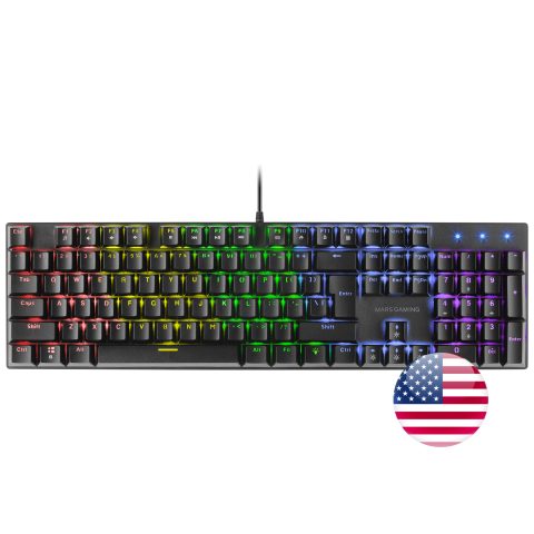 Mars Gaming MK422 клавиатура Игровой USB QWERTY Американский английский Черный