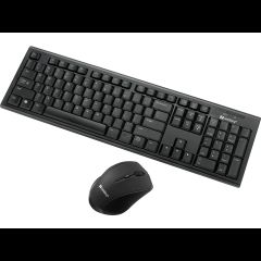 Sandberg 631-23 tastatūra Pele iekļauta Mājas/Biroja RF Bezvadu QWERTY Angļu Meln…