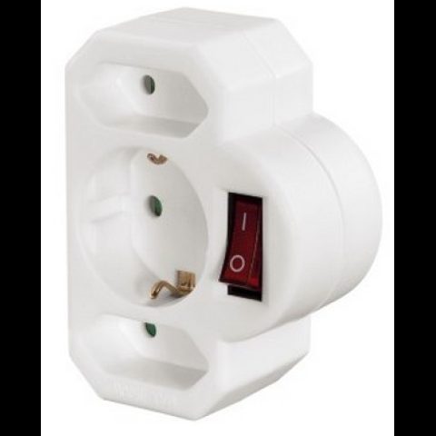 Polaroid Hama 00108846 elektriskās kontaktdakšas adapters Tips F Universāls Balts