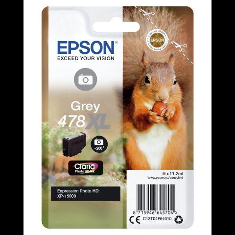 Epson Squirrel 478XL tintes kārtridžs 1 pcs Oriģināls High (L) Yield Pelēks