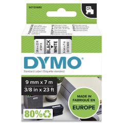 Dymo D1 -Standard Labels - Black on White - 9mm x 7m