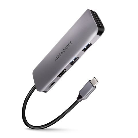 Axagon HMC-5 dokstacija Vadu USB 3.2 Gen 1 (3.1 Gen 1) Type-C Pelēks