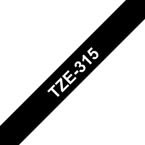 Brother TZE315 marķēšanas lenta Balts uz melna TZe
