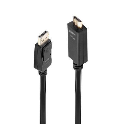 Lindy 36923 video kabeļu aksesuārs 3 m DisplayPort HDMI Type A (Standard) Meln…