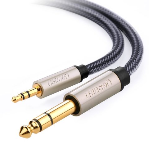 Ugreen 10625 audio kabelis 1 m 2 x 6.35mm 3.5mm Melns