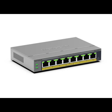 Netgear GS108EP Vadīts L2/L3 Gigabit Ethernet (10/100/1000) Pelēks