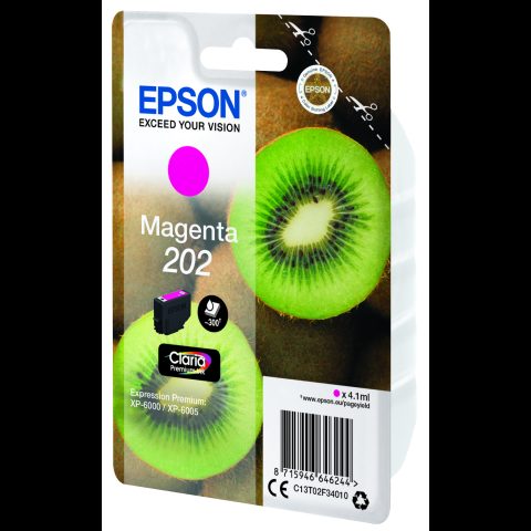 Epson Kiwi 202 tintes kārtridžs 1 pcs Oriģināls Standarta produktivitāte Fuksī…