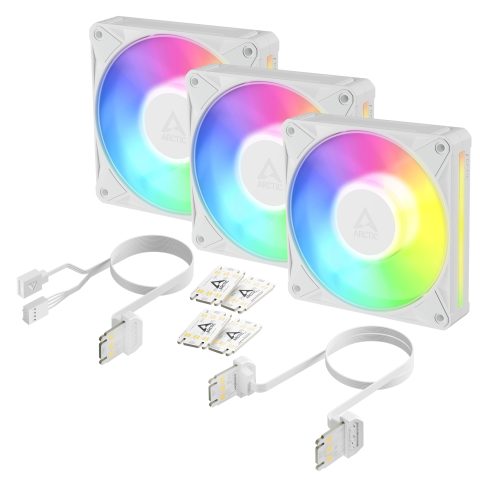 Arctic BioniX P12 A-RGB Datora korpusam Ventilators 12 cm Balts 3 pcs