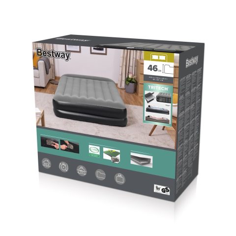 Bestway 67403 / 23 piepūšamais matracis Divkārtu matracis Pelēks Abiem dzimumiem