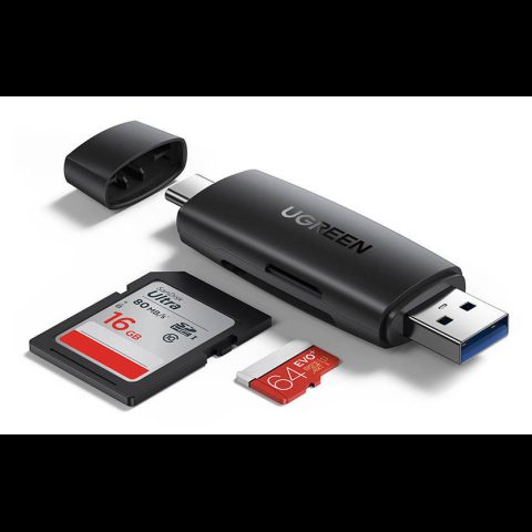 Ugreen CM304 karšu lasītājs USB 3.0 Type-A/Type-C Melns