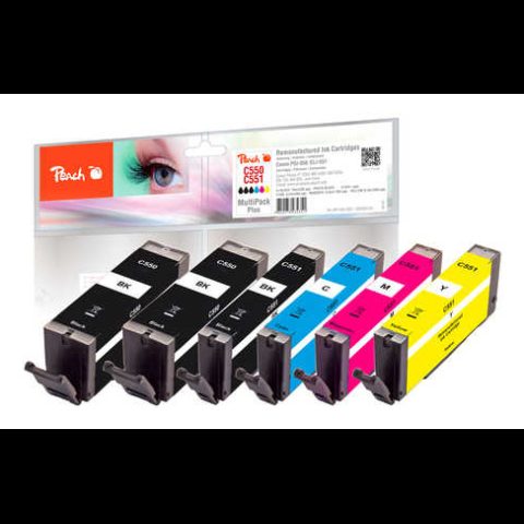 Peach PI100-328 tintes kārtridžs 6 pcs Saderība Standarta produktivitāte Melns
