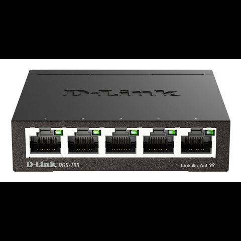 D-Link DGS-105 Nepārvaldīts L2 Gigabit Ethernet (10/100/1000) Melns