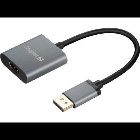 Sandberg 509-19 video kabeļu aksesuārs DisplayPort HDMI Type A (Standard) Pelēks