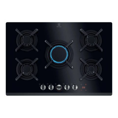 Electrolux KGG753753K Melns Iebūvēts 75 cm Gāzes 5 zone(s)
