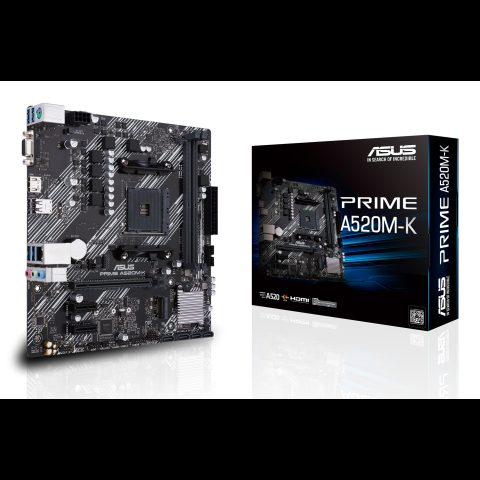 Asus PRIME A520M-K AMD A520 Ligzda AM4 mikro ATX