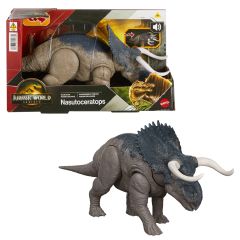 Mattel Jurassic World Rebirth Wild Roar Nasutoceratops Dinosaur Toy