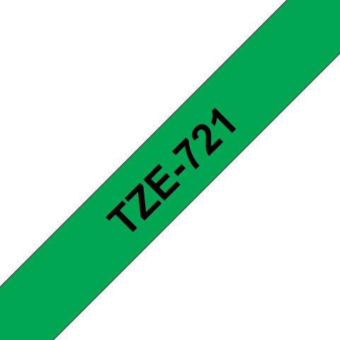 Brother TZE-721 marķēšanas lenta Melns uz zaļa