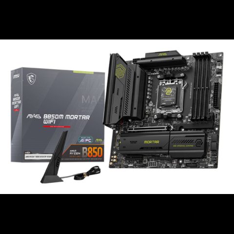 MSI MAG B850M MORTAR WIFI mātes plate AMD B850 AM5 pieslēgvieta mikro ATX