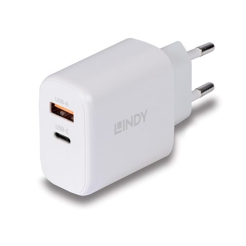 Lindy 73428 PDA/mobīlo telefonu lādētājs Universāls Balts AC Ātrā uzlāde Iekšt…