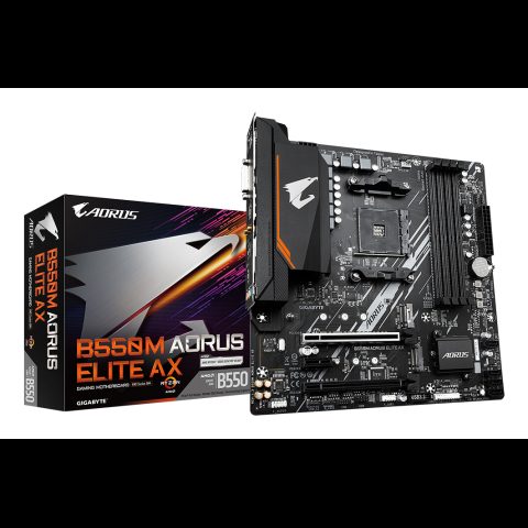 Gigabyte B550M AORUS ELITE AX mātes plate AMD B550 Ligzda AM4 mikro ATX