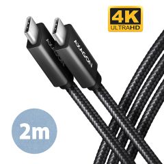 Axagon BUCM32-CM20AB USB kabelis USB 3.2 Gen 2x2 2 m USB C 20 Gbit/s 100 W Meln…