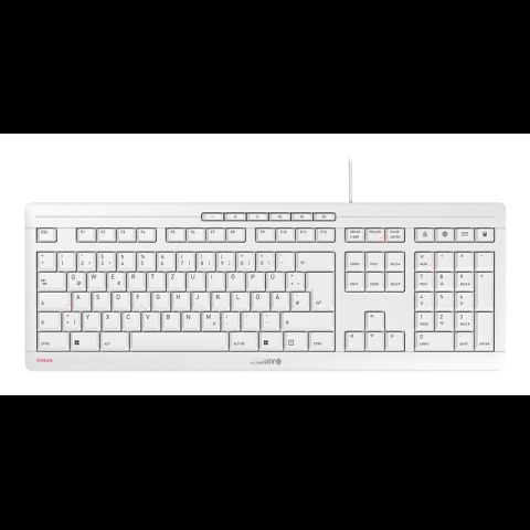 Cherry STREAM tastatūra Birojs USB QWERTZ Vācu Balts