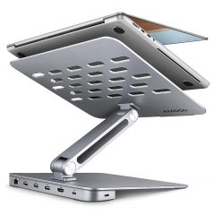 Axagon HMC-STND Multi-port USB-C 5Gbps hub and aluminum stand for laptops. HDMI…