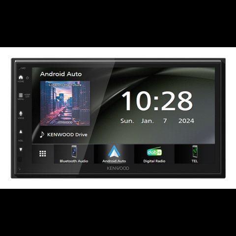 Kenwood DMX6523DABS auto audio-video uztvērējs Melns Wi-Fi Bluetooth